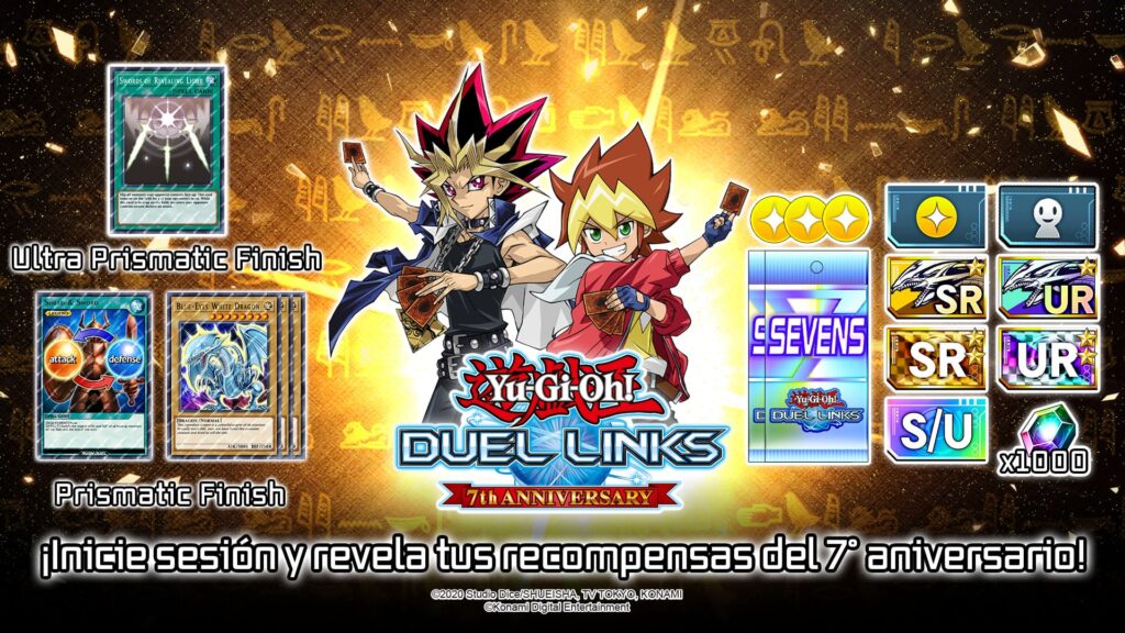 YU GI OH DUEL LINKS aniversario recompensas