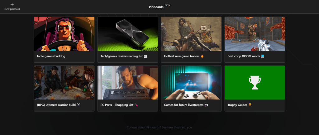 opera gx pinboards funciones